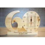 Стенен часовник с цифра 60 масив 55х40 Стенен часовник с цифра 60 масив 55х40